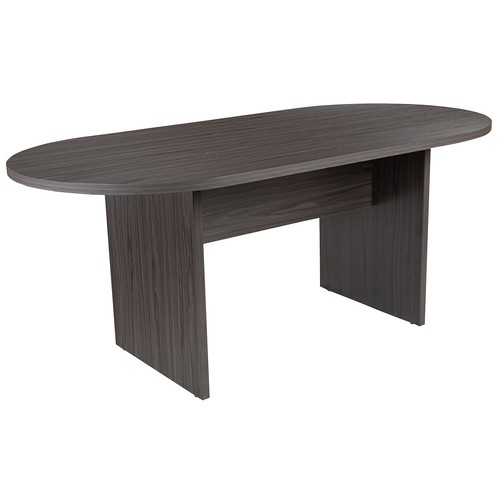 Flash Furniture 72" Oval 5-Piece Conference Table Set Rustic Gray - Picture 9 of 9