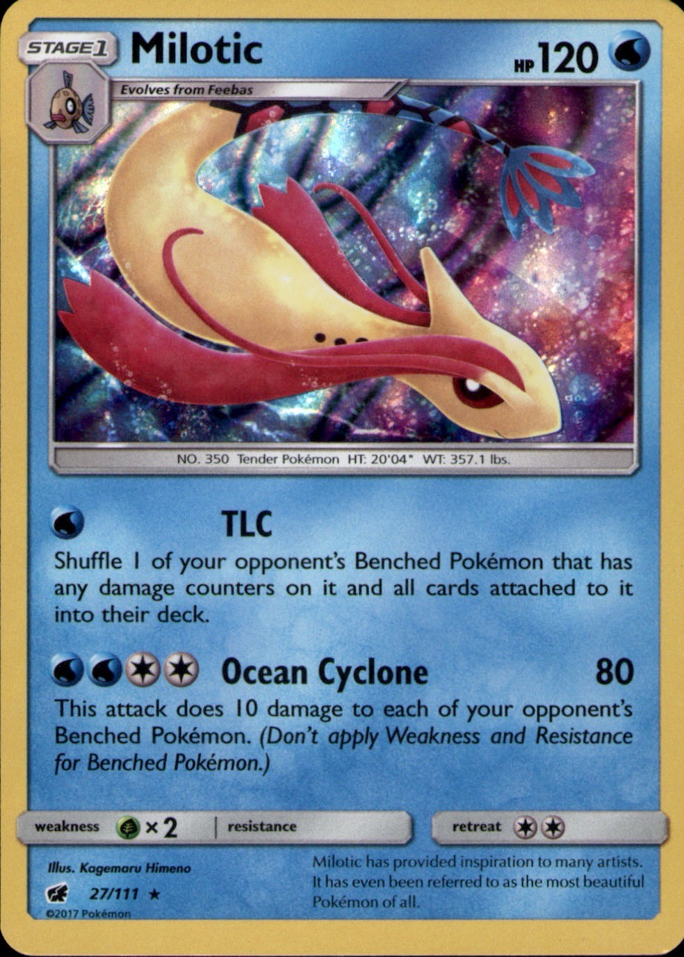 Milotic 27/111 Holo Rare Crimson Invasion Pokemon Holo Near Mint