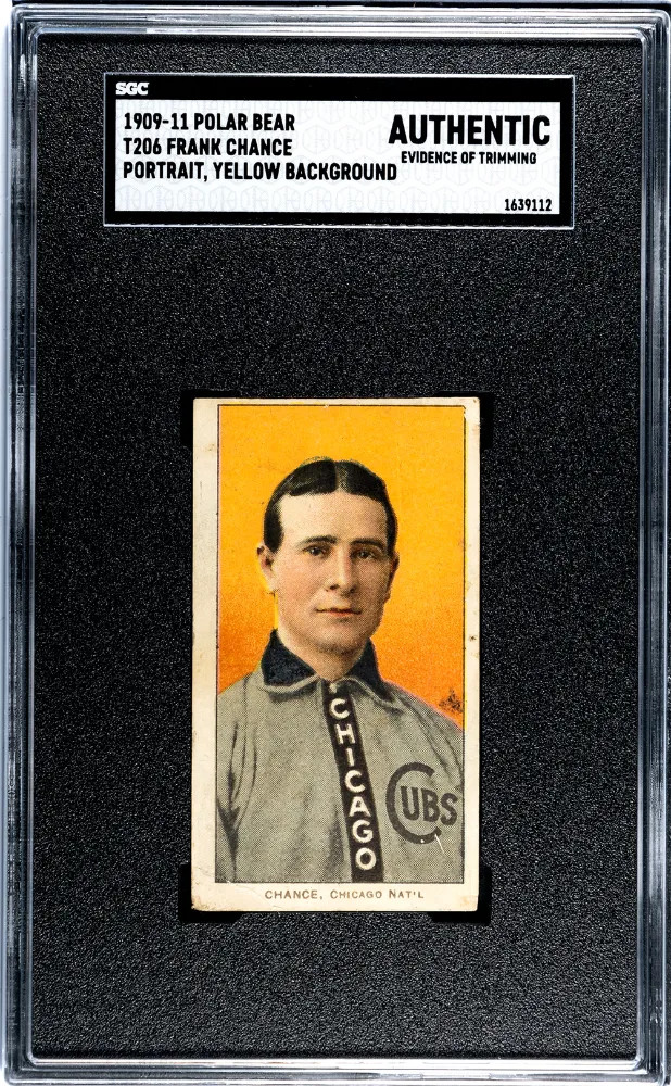 1909 Polar Bear (T206) Frank Chance Portrait, Yellow Background SGC A