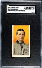 1909 Polar Bear (T206) Frank Chance Portrait, Yellow Background SGC A
