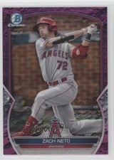2023 Bowman Chrome Prospects Fuchsia Lunar Crater Refractor /199 Zach Neto rt4