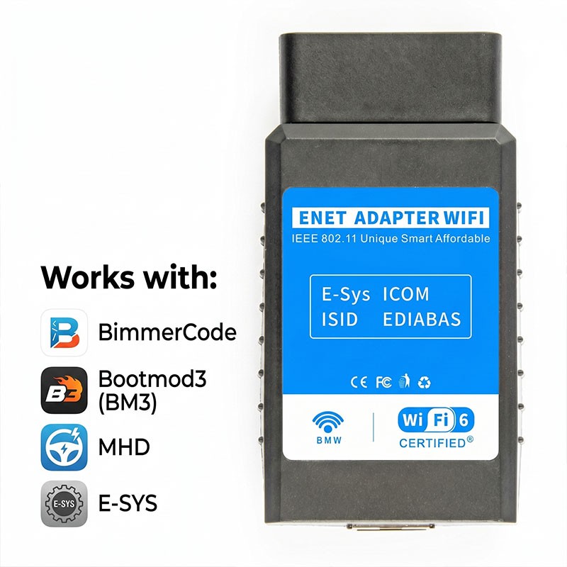 ENET WiFi OBD2 Adapter for BMW F G I Series,BimmerCode MHD