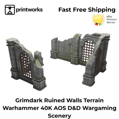 Grimdark Ruined Walls Gelände Warhammer 40K AOS D&D Wargaming Landschaft