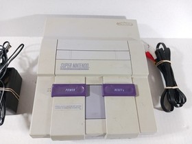 SNES 1-Chip Console Bundle Tested Working Worn Dirty Discolored Heavy 1 Chip 02