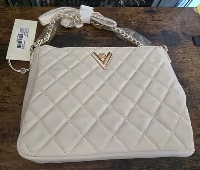 Valentino Orlandi Quilted Shoulder Bag   Bone (Vegan Leather)