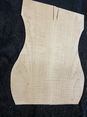 Curly Maple Drop Top #0803D- Book Matched 19''L  x 0.21''T