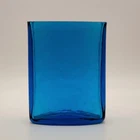 Blenko Glass Turquoise Blue 446 Cut Top Pillow Vase