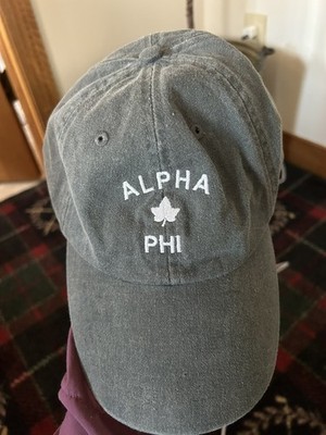 Alpha Phi Baseball Hat Cap Sorority Greek Life Gray Embroidered cotton 