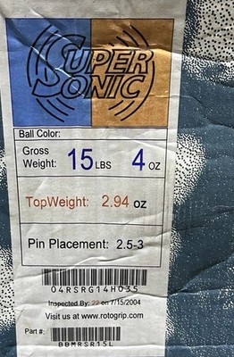 Roto Grip Super Sonic 15 lb Bowling Ball New in Original Box | eBay