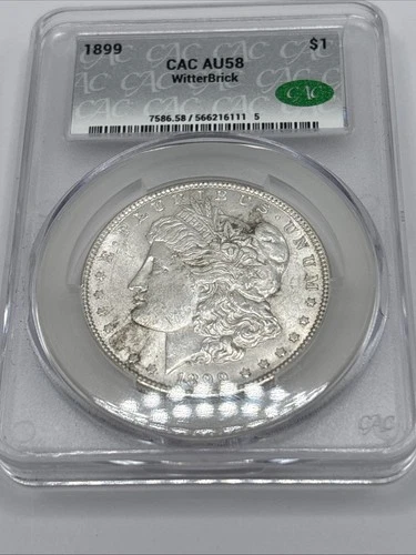 1899 Morgan Silver Dollar AU-58 CACG ⭐ CAC Green Holder
