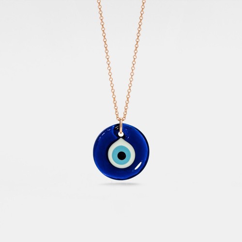 Collar con capas con dije de mal de ojo azul nazar turco en plata de ley 925 - Imagen 4 de 8
