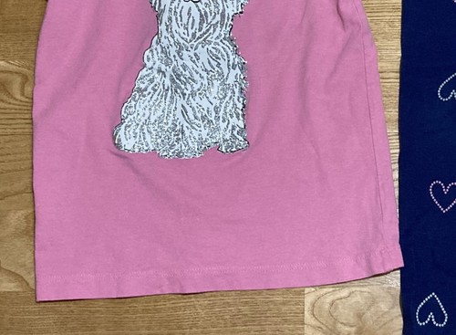 Girls Gymboree Outfit Size 4 - Pink Princess Puppy Top w/Navy Heart Leggings - Picture 4 of 8