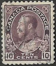 Canada   #116     "King George V"    Fine Used 1916 Admiral Issue   (C)
