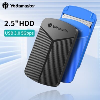Yottamaster Festplattengehäuse USB Externes Gehäuse Festplatte 2.5'' SATA SSD HDD