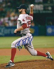 Autographed BURKE BADENHOP Boston Red Sox 8x10 photo- COA 