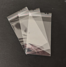 100 Resealable Cellophane Self Adhesive Bags - Clear Seal Cello Plastic bags OPP