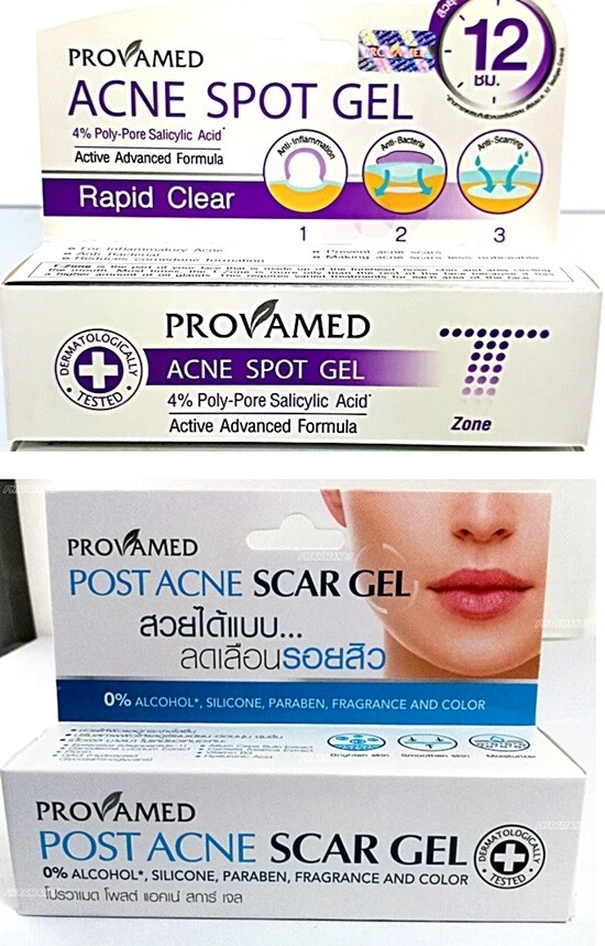 Provamed Acne Set Spot Gel Rapid Clear Treatment 10 gm Post Acne Scar Gel 10 g