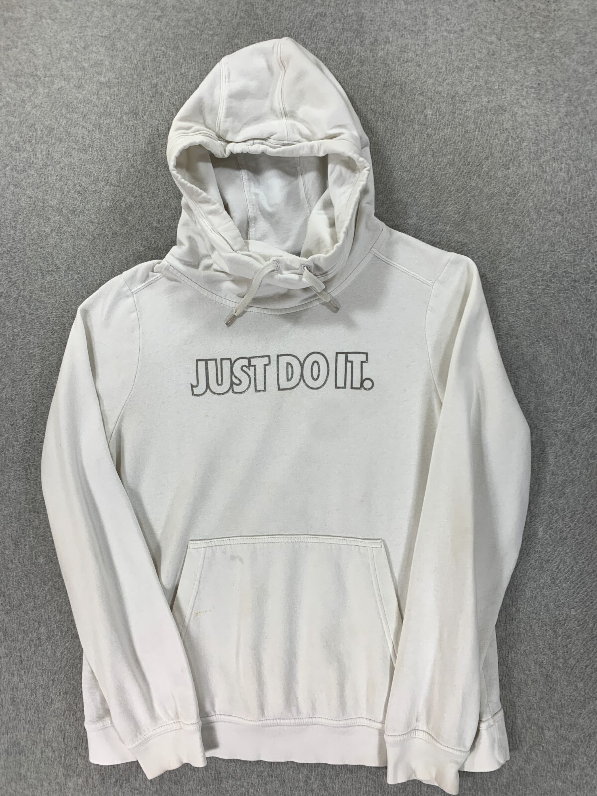 Nike Just Do It Blue Label Cowl Neck Hoodie Sweatshirt (Women's Large) White