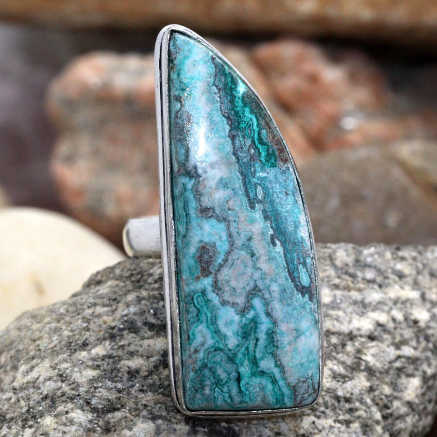 925 Silver Plated Mexican Laguna Lace Ethnic Ring Jewelry Size US 7 JW