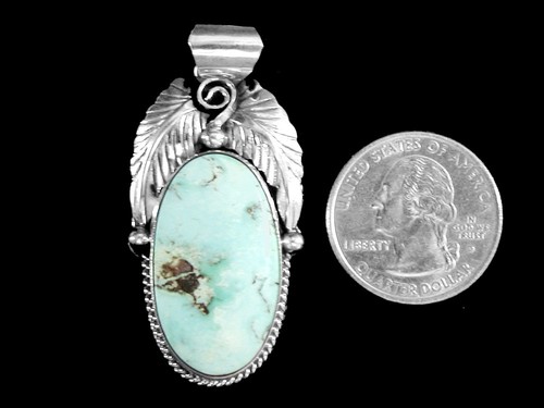 navajo pendant turquoise dry creek white sterling silver native