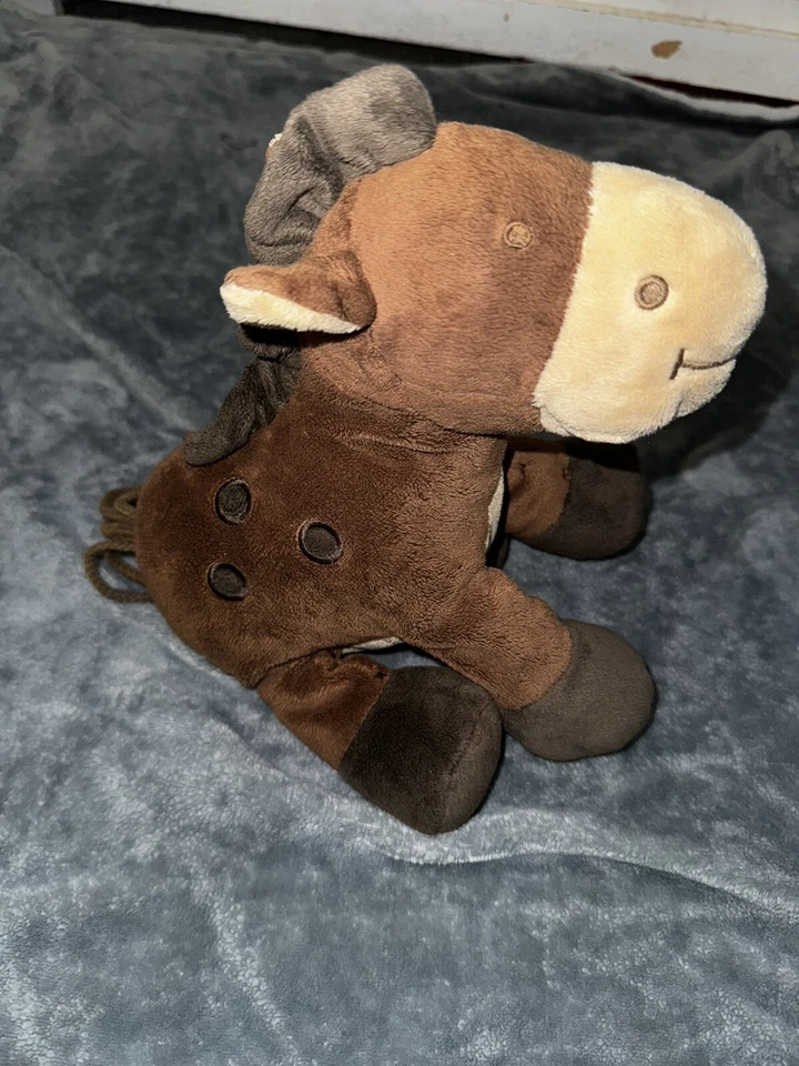 Koala Baby Plush Brown Horse Soft Pony Stuffed Toy Bell Rattle - Image 3 of 4