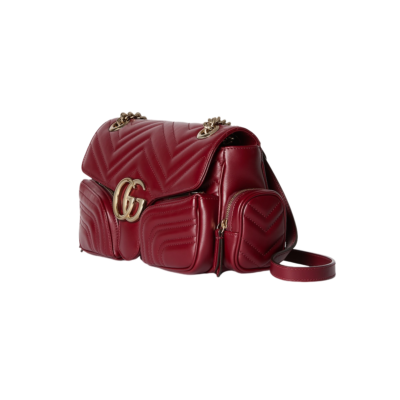 GUCCI GG Marmont Medium Rosso Ancora Red Leather Multi-Pocket