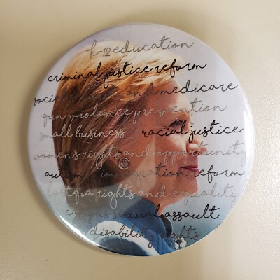 HILLARY CLINTON PRESIDENT 2016 ISSUES 3  BUTTON ANTIONETTE D. CARROLL NEW
