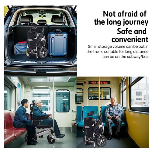 Electric Wheelchair Folding Lithium Power Motorised Foldable Headrest & Basket - Picture 9 of 20