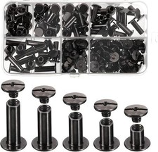 80 Sets Chicago Screw Leather Rivets Assorted Kit Chicago Binding Screws 5 Sizes