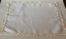 Vintage Handkerchief White Cotton Lace  Crocheted Edge