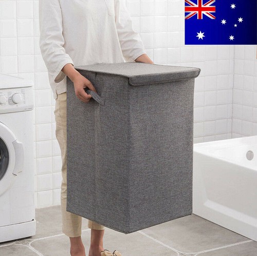 2pcs Laundry Hamper with Lid 90L Large Laundry Basket Collapsible with Handle AU - Picture 2 of 14