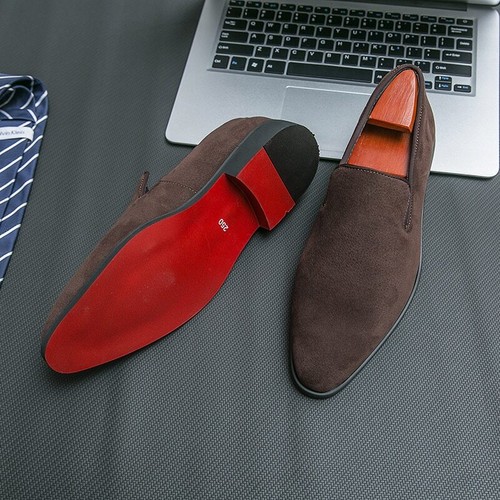 New Red Bottom Breathable Slip-On Casual Shoes Handmade Men Dress Shoes New US - Picture 16 of 17
