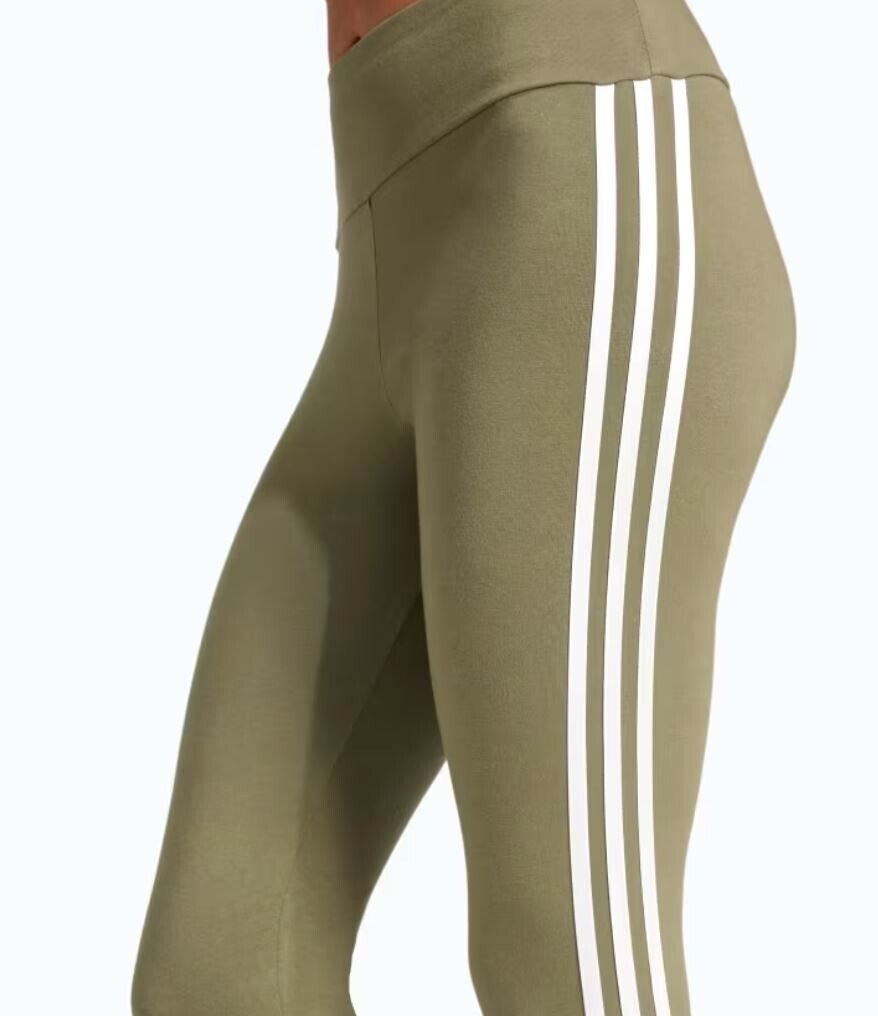 NEW ADIDAS ORIGINALS WOMENS STRIPES TREFOIL LEGGINGS LARGE #IT7193 OLIVE - Main Image