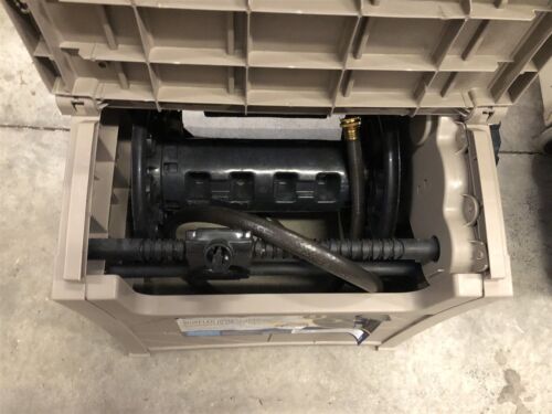 Suncast 7604135 150 ft. Free Standing Hideaway Hose Cart with Hose Guide, Brown - Picture 4 of 9