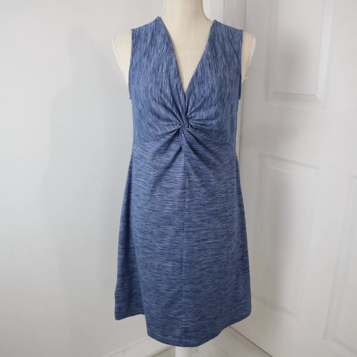 Eddie Bauer Travex Dress Womens PM Blue Heathered Athleisure Aster