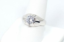 Vintage Art Deco Style CZ Statement Ring Sterling Silver - Size 9.5