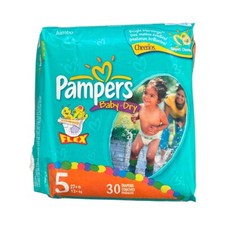 Vintage Pampers Baby Dry Flex Disposable Diapers Size 5 Cheerios 30 Count Sealed