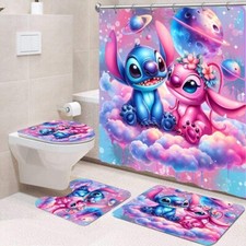 Bathroom set or Shower Curtain Set for Fan Stitch and Angel-gift for Fan