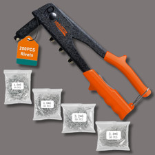 Heavy Hand Riveter Rivet Gun Professional Pop Rivet Gun Kit with 200pcs Rivets