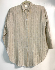 Vintage 80s Womens Lurex Blouse SMALL Disco Sparkle Party Metallic Top