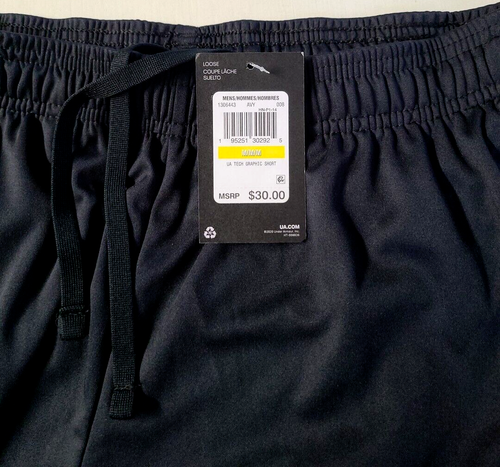 Pantalones Cortos Atléticos Under Armour Para Hombre UA Tech Gráfico 10" M Negro Alta Visibilidad Amarillo - Imagen 3 de 9