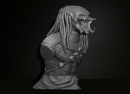 Predator Bust Figurine File STL for 3D Printing Gaming Miniature | Assembly - 第 4/12 張圖片