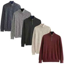 Mens N@@t Lightweight Zip Neck Jumper Sizes XS to 4XL B379
