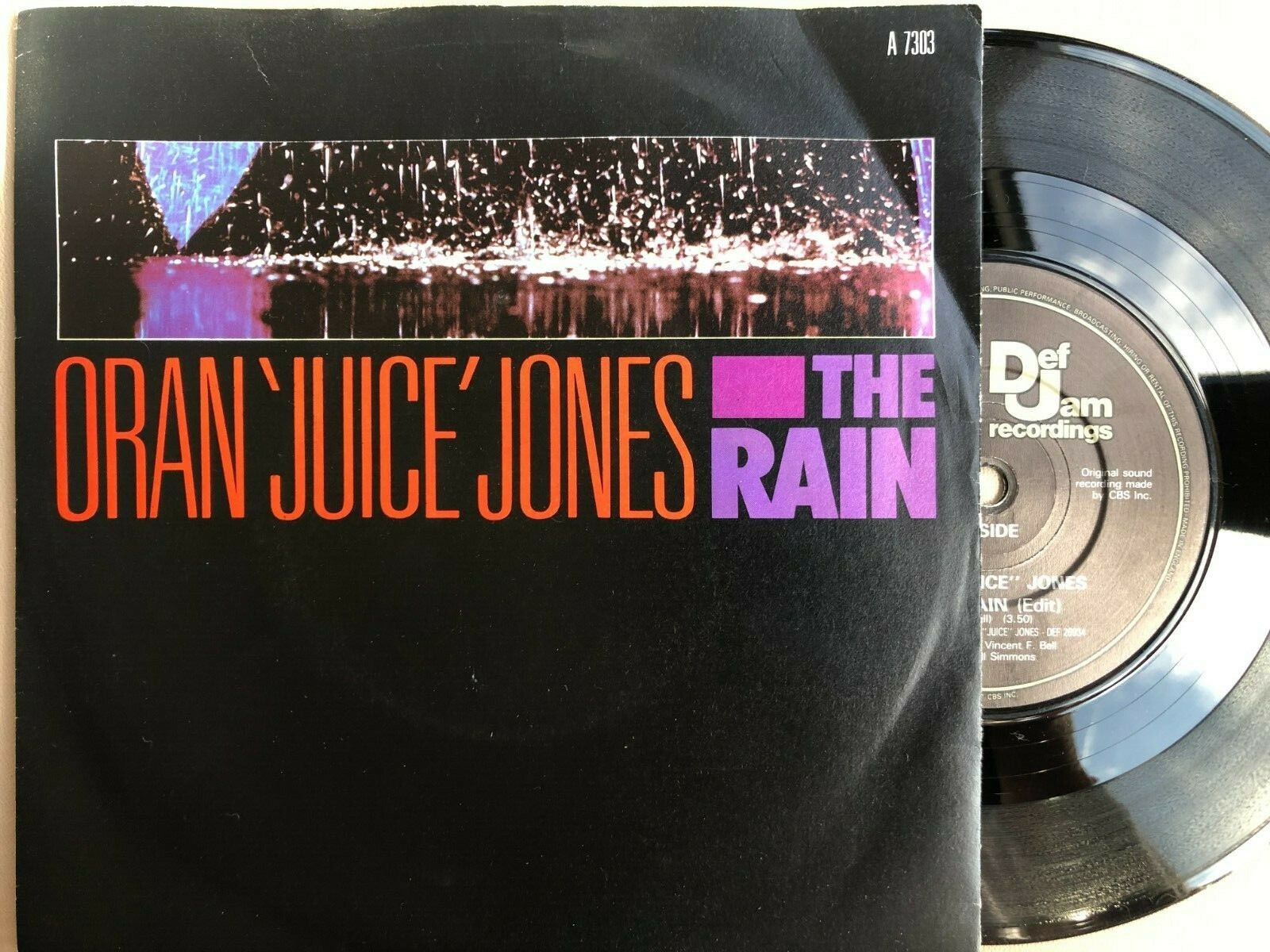 ORAN 'JUICE' JONES . "THE RAIN". 7" Single. DEF JAM 1986. Excellent eBay
