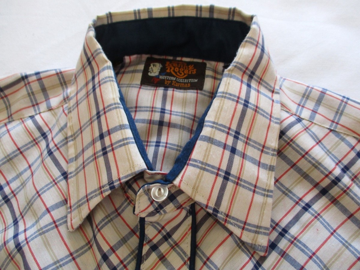Kenny Rogers Western Collection Mens Large 16.5 Long Sleeve Snap 