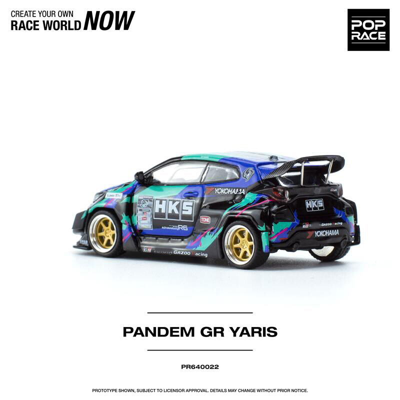 XCarToys POP RACE 1:64 PANDEM GR YARIS HKS Diecast Model Car
