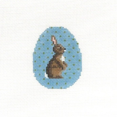Susan Roberts Mini Brown Easter Egg Handpainted Needlepoint Canvas 6402