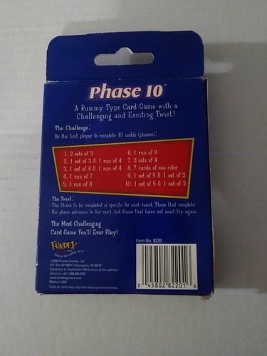 Fundex Games Phase10 Rummy Type Fast Paced Family Fun Card Game - Picture 2 of 2