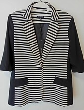 Black And White Striped Jacket Size Jacket For Business Or Occasionwear