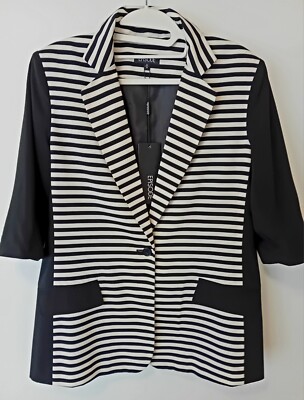 Black And White Striped Jacket Size Jacket For Business OR occasionwear